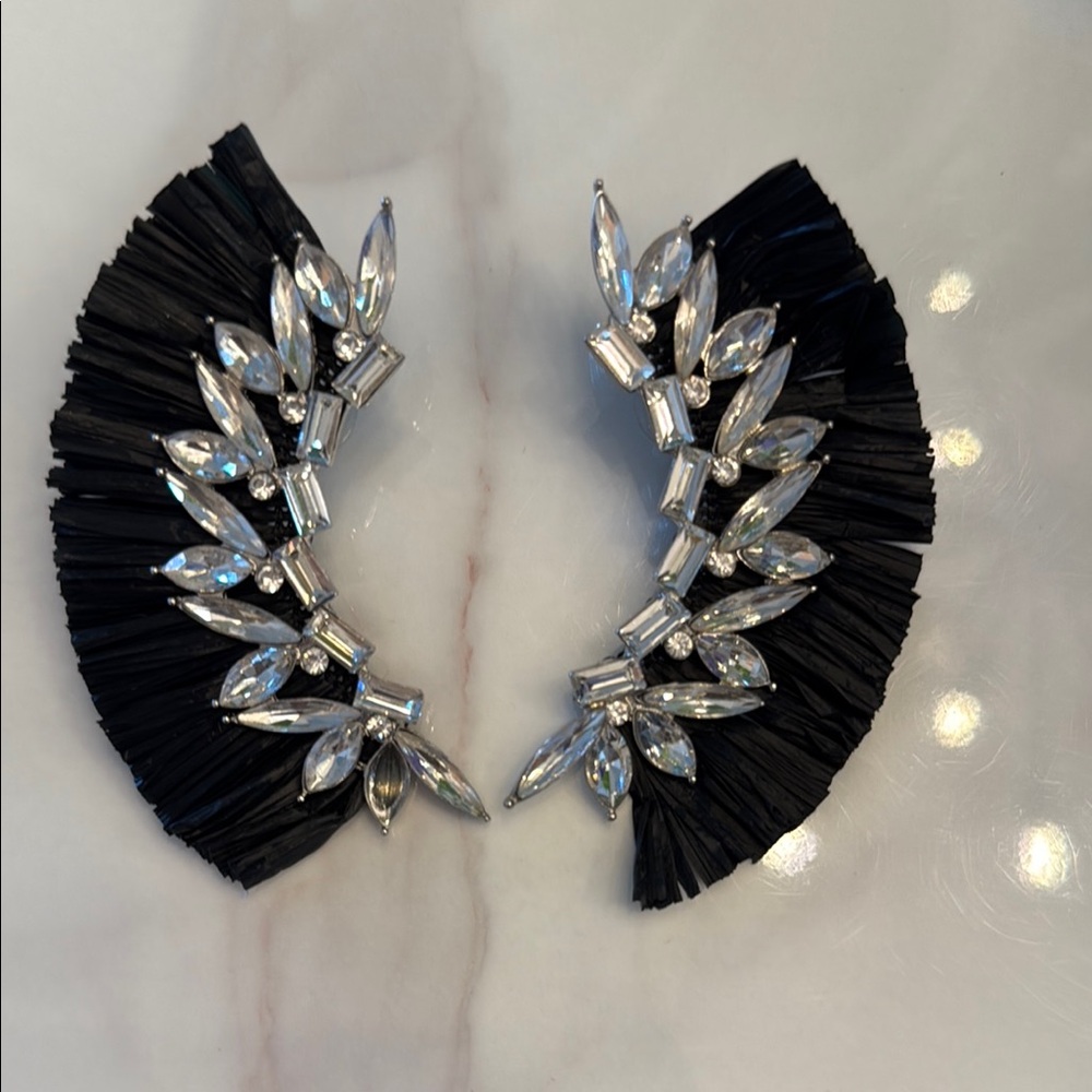 Black and Silver Statement Earrings